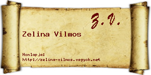 Zelina Vilmos névjegykártya